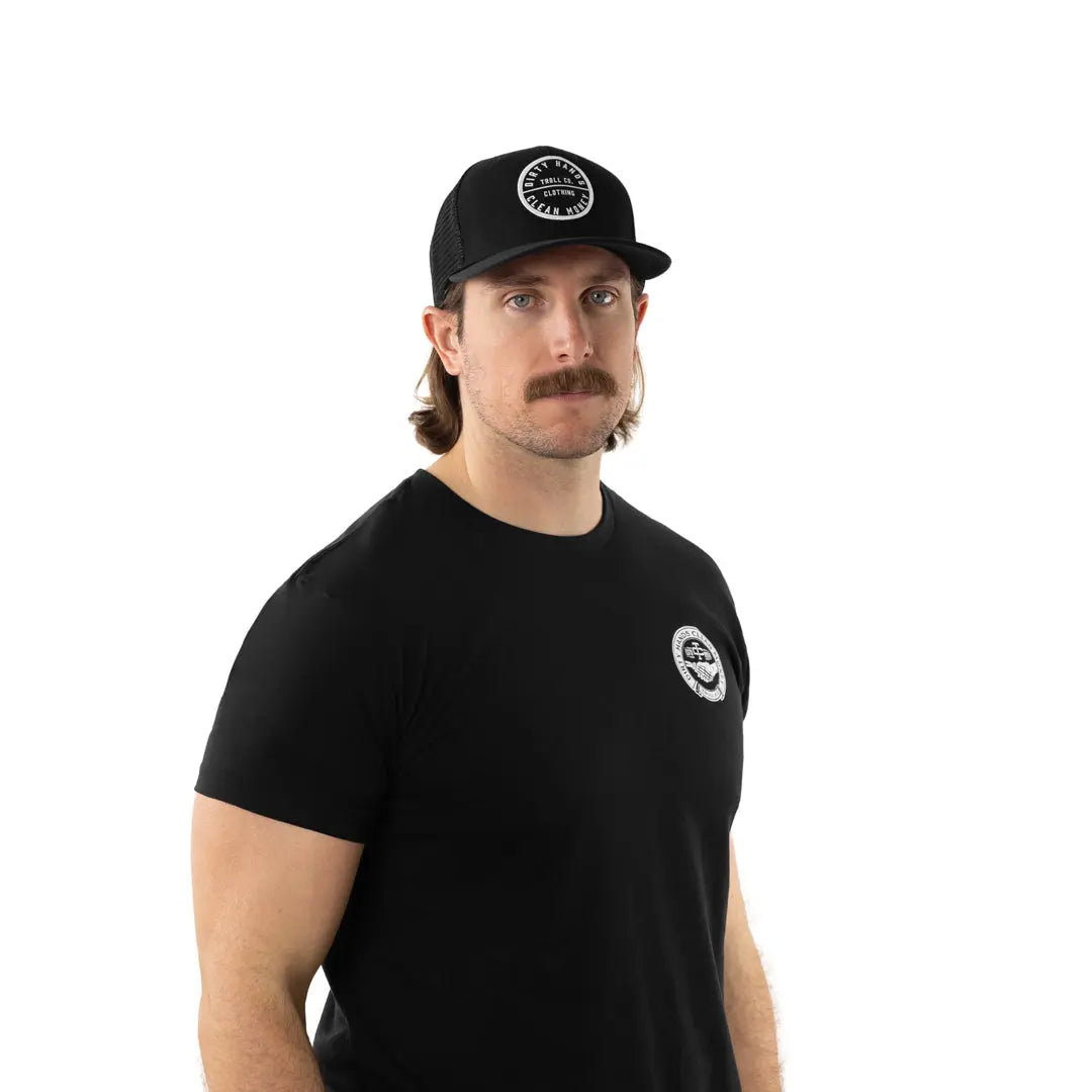 DHCM 360 Curved Brim Trucker Hat | Color: Black