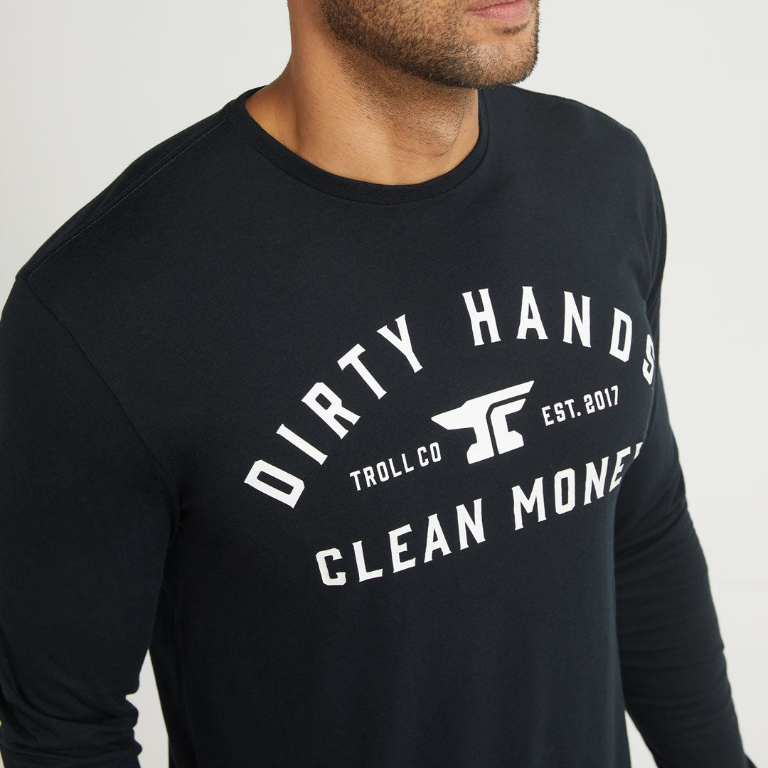 Men's DHCM Classic Long Sleeve T-Shirt | Color: Black