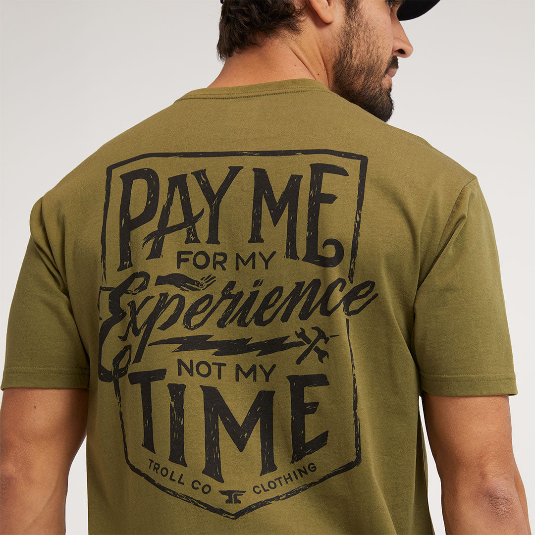 Men's Pay Me T-Shirt | Color: Military Green