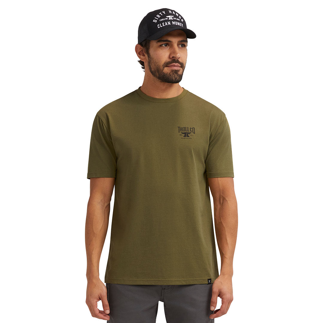 Men's Pay Me T-Shirt | Color: Military Green