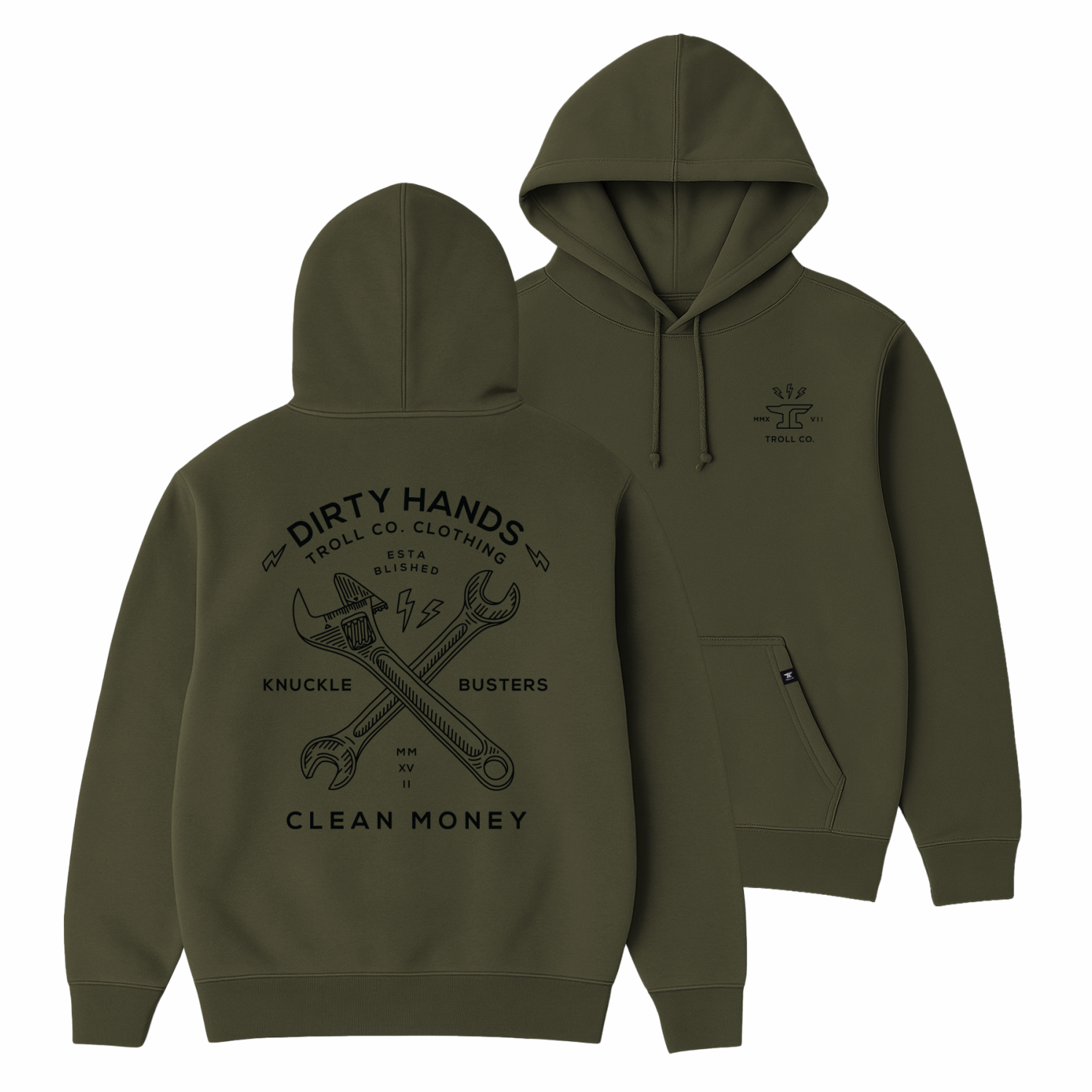 Men's DHCM Twisting Wrenches Hoodie | Color: Military Green