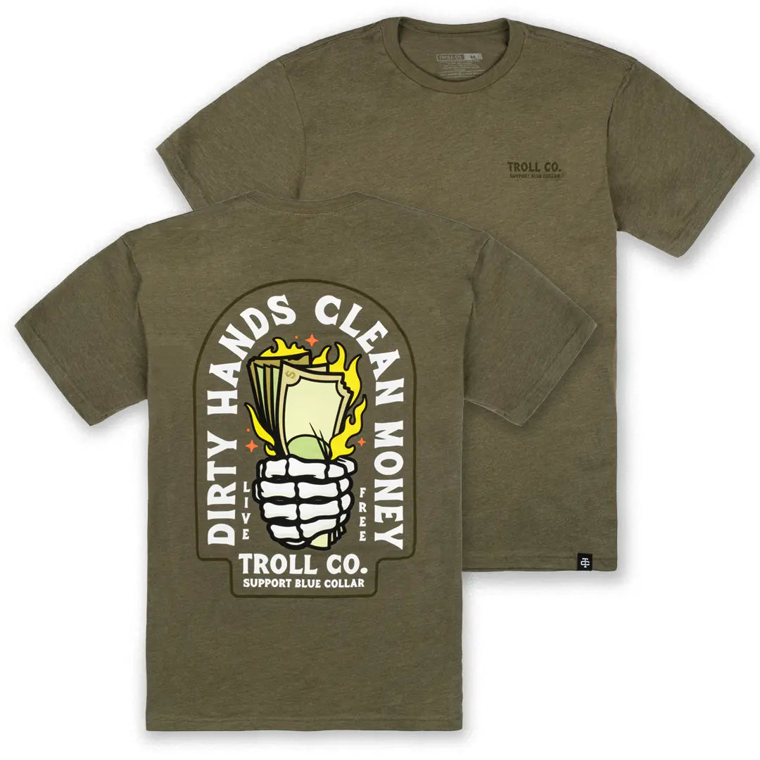 Men's DHCM Green Back T-Shirt | Color: Military Green