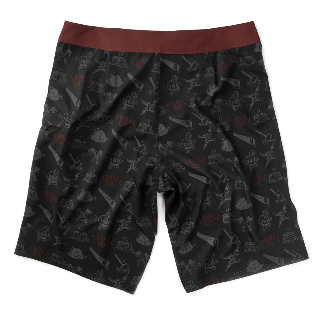 Men's Lumberjack Boardshort | Color: Maroon / Black