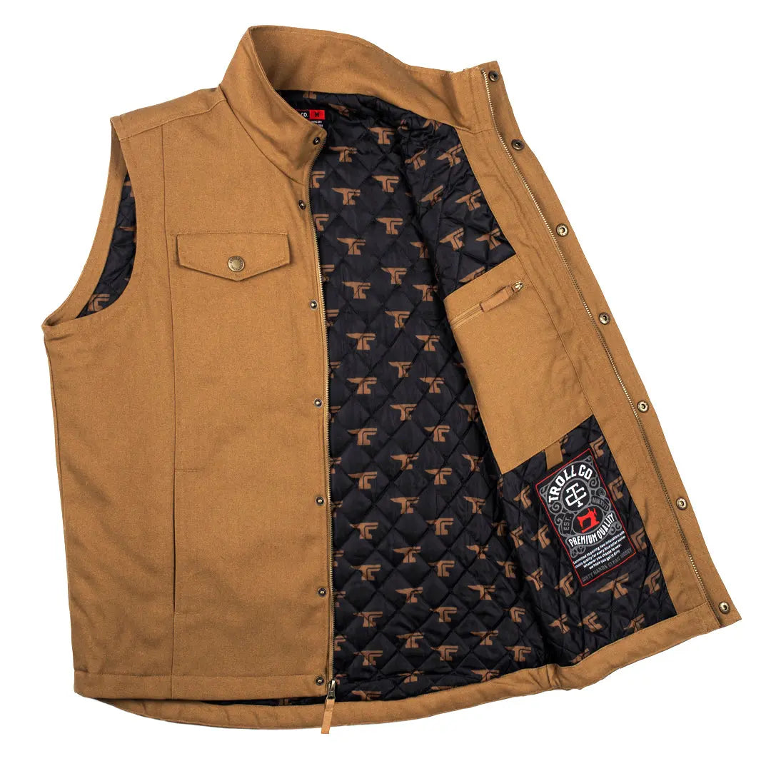 Men's Toro Insulated Canvas Vest | Color: Saddle / Charcoal