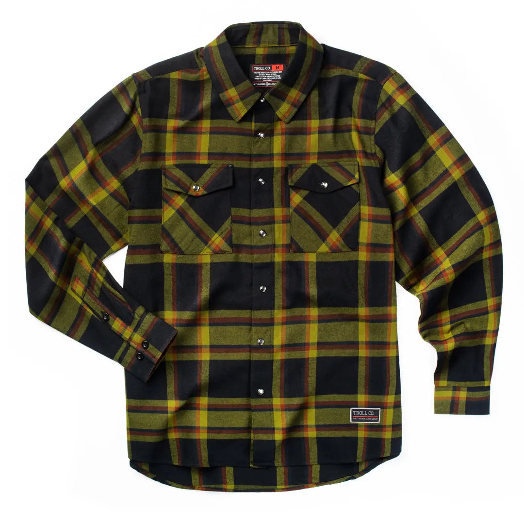 Men's Wyatt Flannel | Color: Black Brick Moss