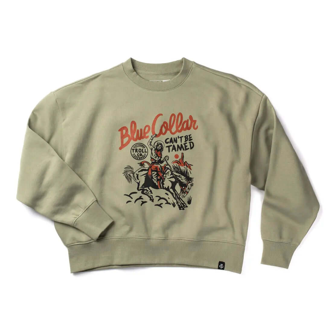 Women's Can't Be Tamed Crewneck | Color: Eucalyptus