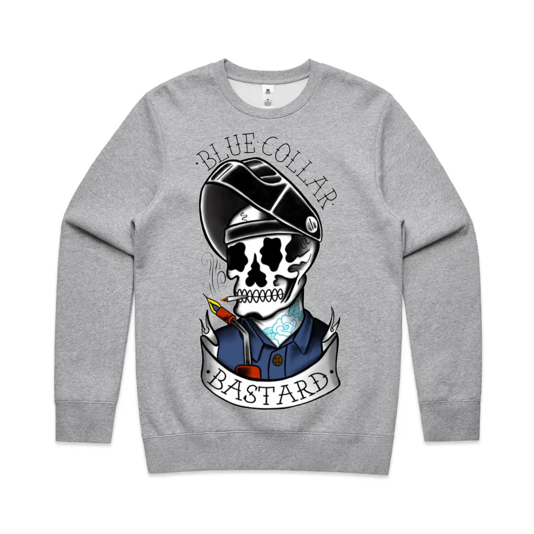 Troll Co. Blue Collar Bastard Crewneck in Nickel