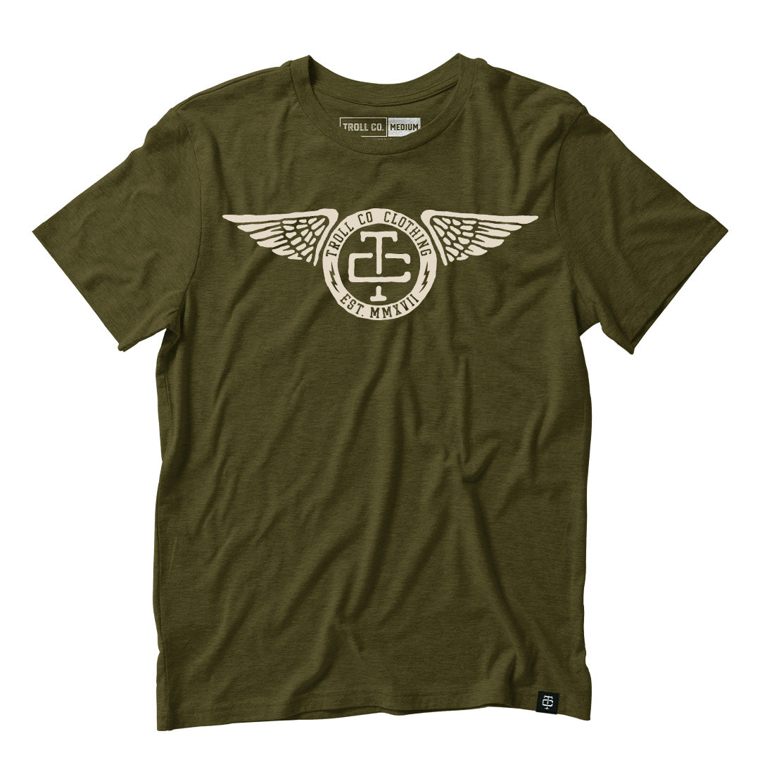 Troll Co Sentry Tee in Military Green