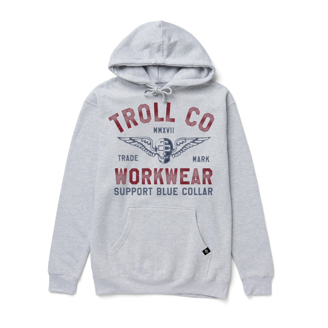 Troll Co Dayshift hoodie in heather grey