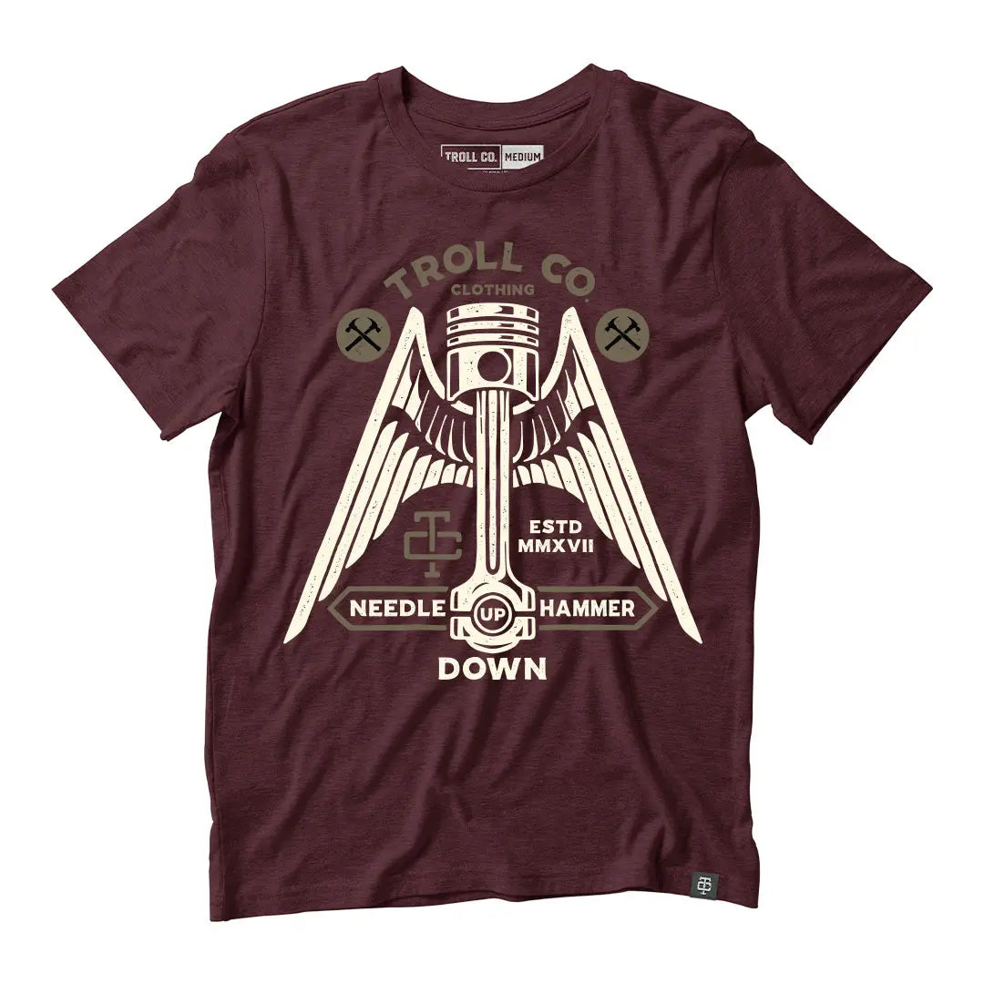 Troll Co. Piston Tee in Maroon