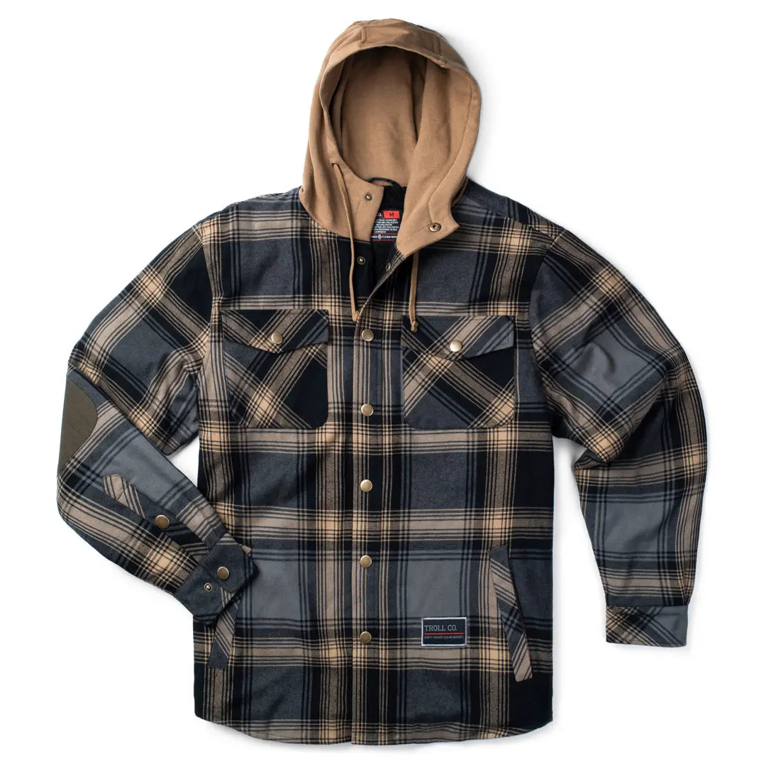 Crosstown Flannel Jacket in Black and Tobacco