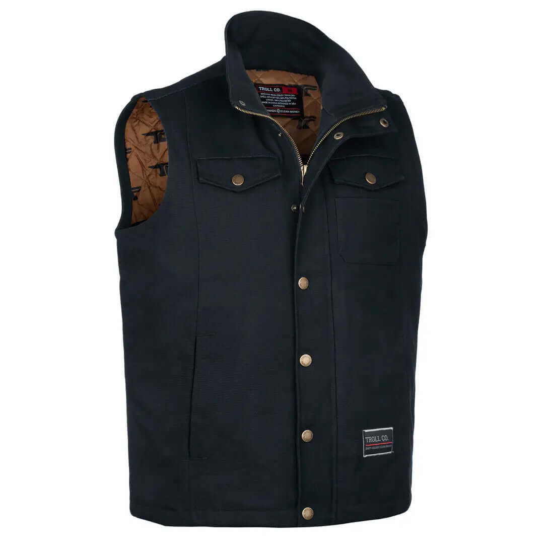 Men's Toro Insulated Canvas Vest | Color: Black / Saddle