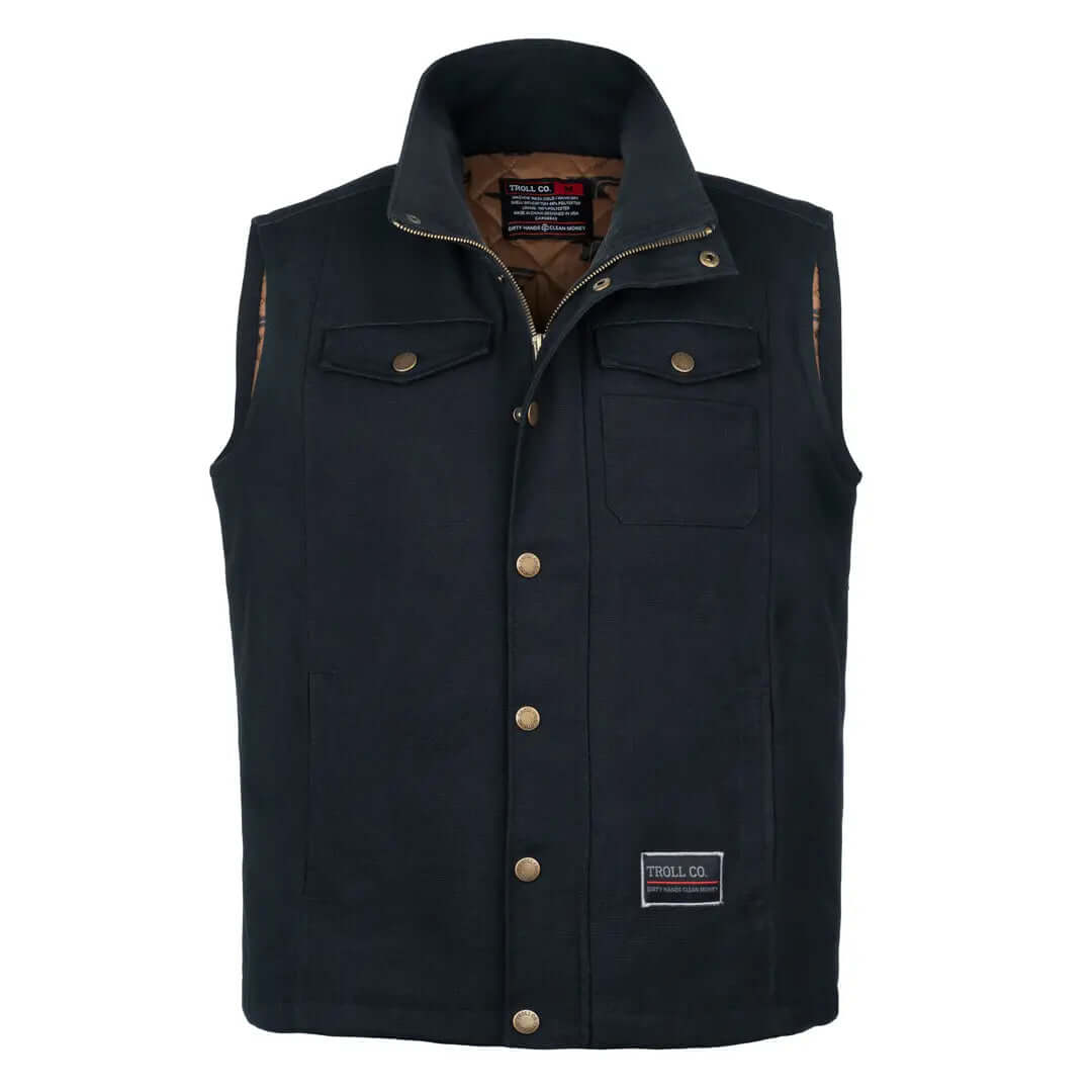 Men's Toro Insulated Canvas Vest | Color: Black / Saddle
