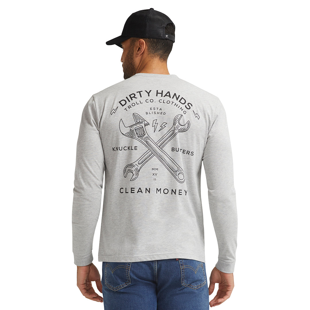 Men's DHCM Twisting Wrenches Long Sleeve | Color: Gray Heather