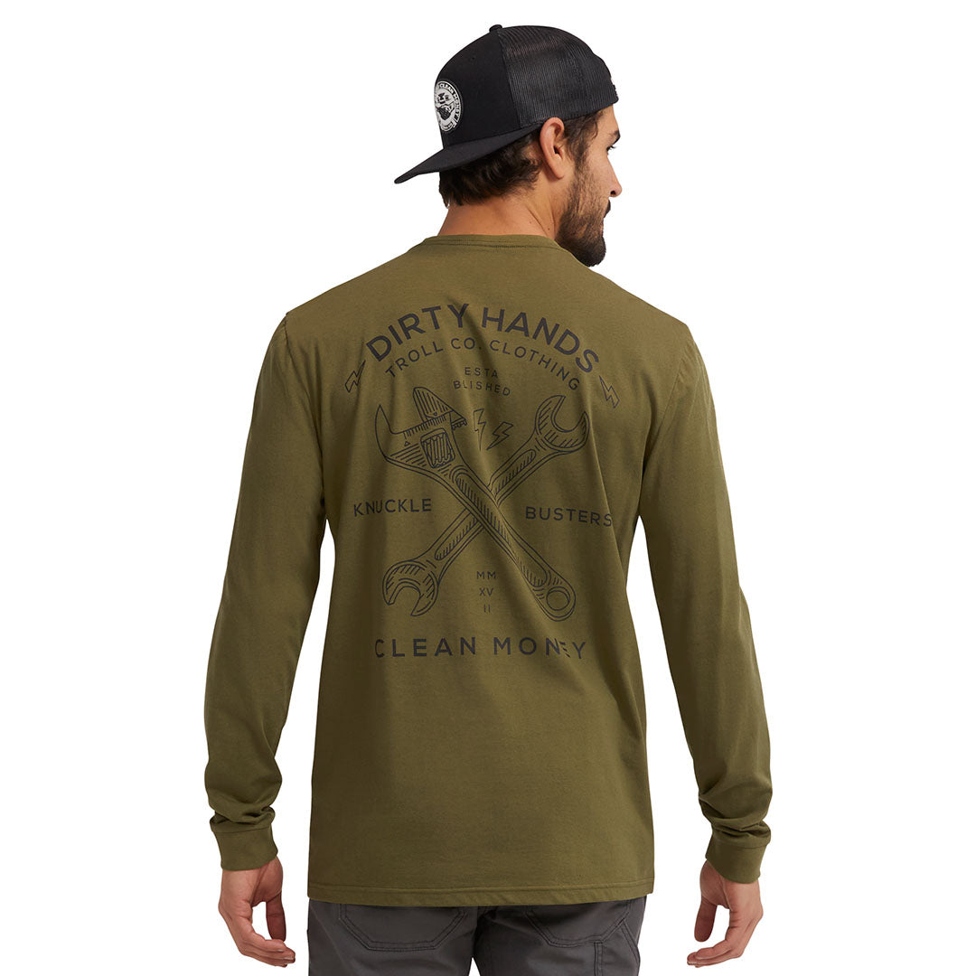 Men's DHCM Twisting Wrenches Long Sleeve | Color: Military Green