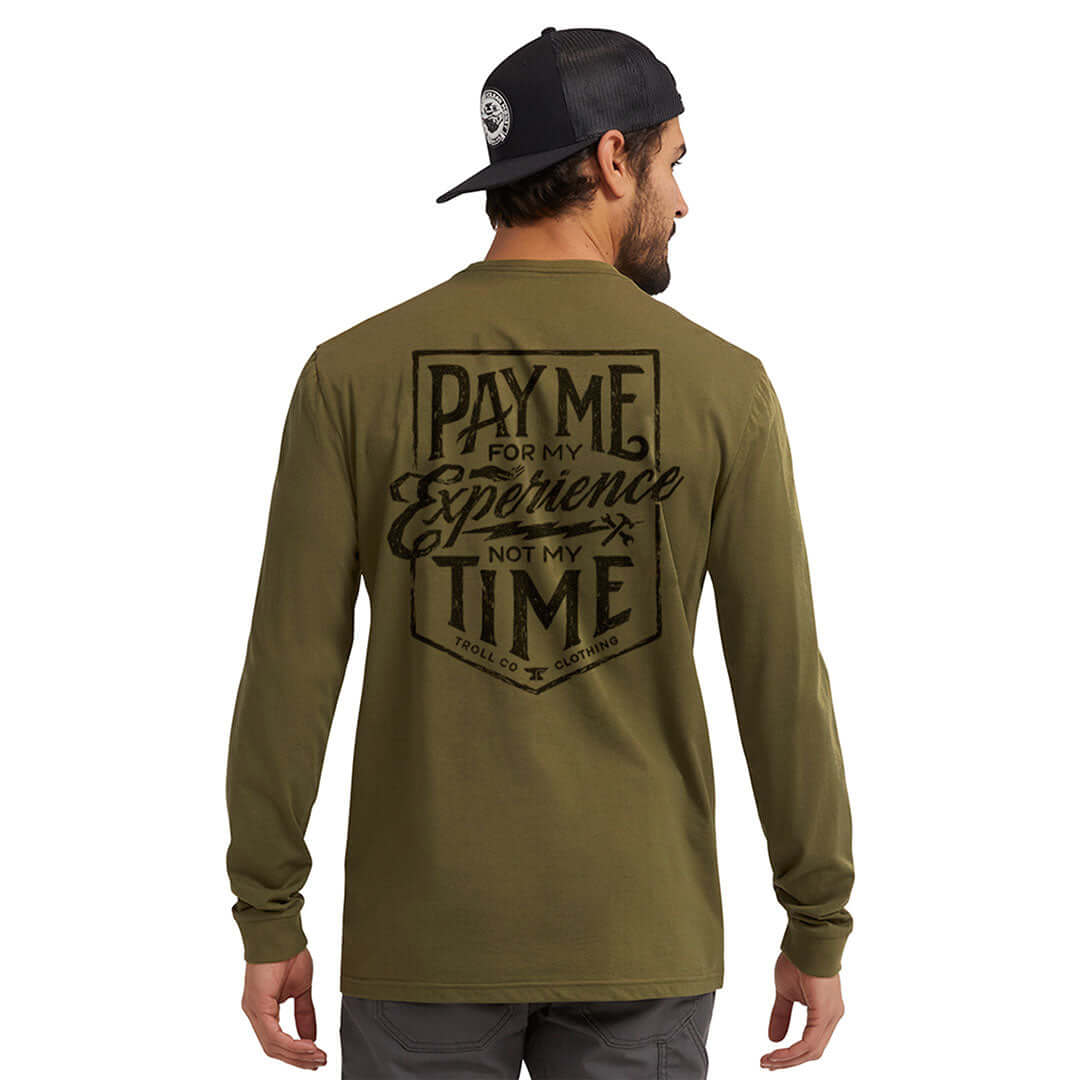 Men's Pay Me Long Sleeve | Color: Military Green