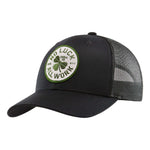 NOLAW Broken Clover Curved Brim Trucker Hat | Color: Black