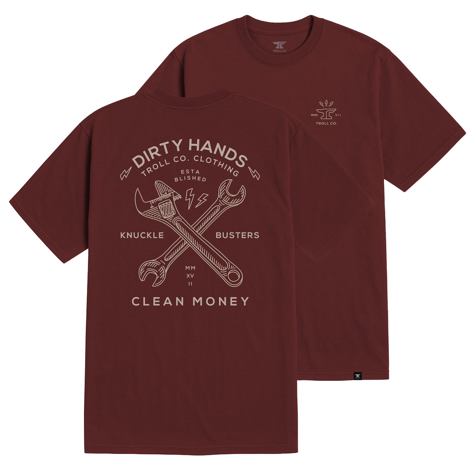 Men's DHCM Twisting Wrenches T-Shirt | Color: Port