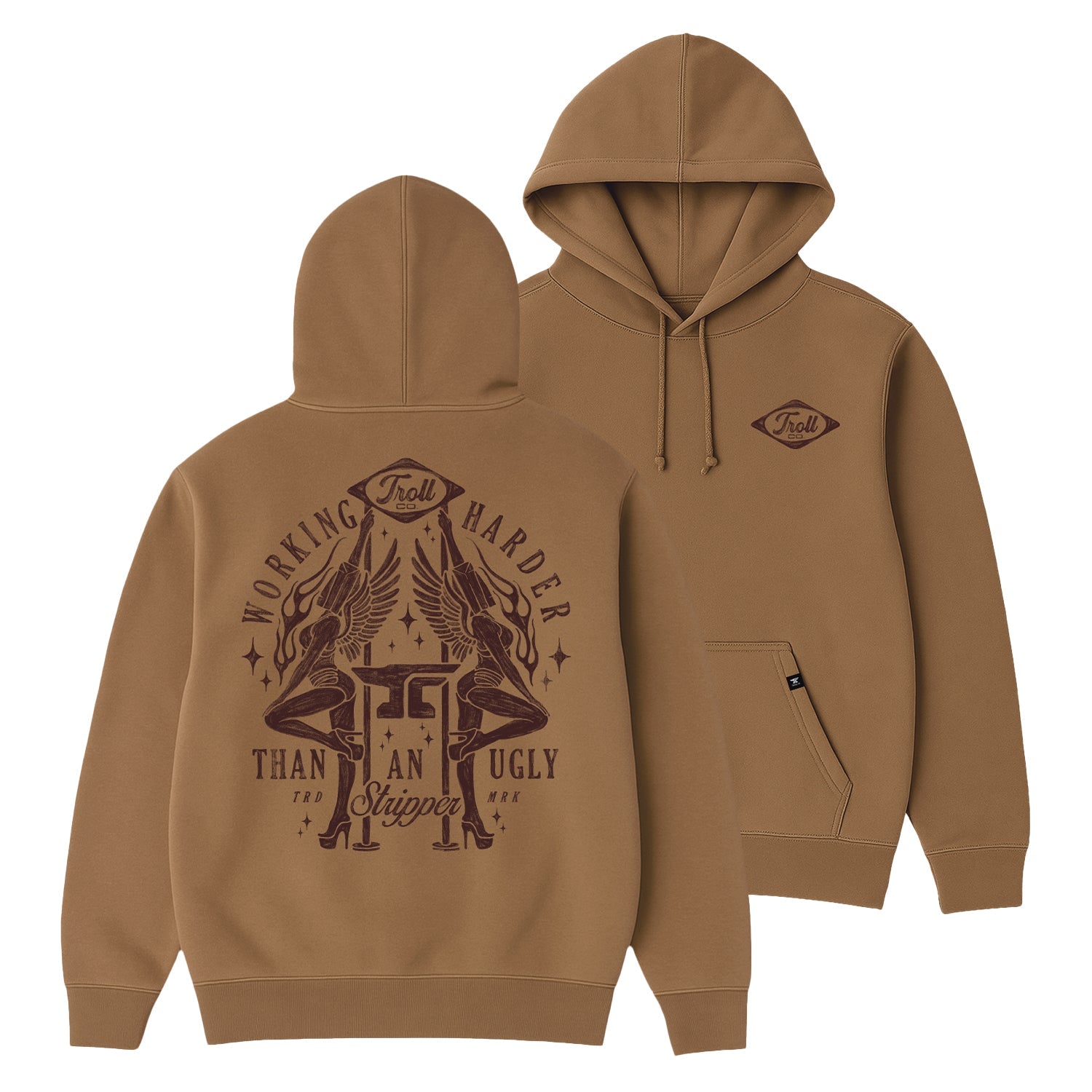 Men's WHUS Twins Hoodie | Color: Dark Tan