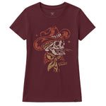 Women's Skull Acres T-Shirt | Color: Port