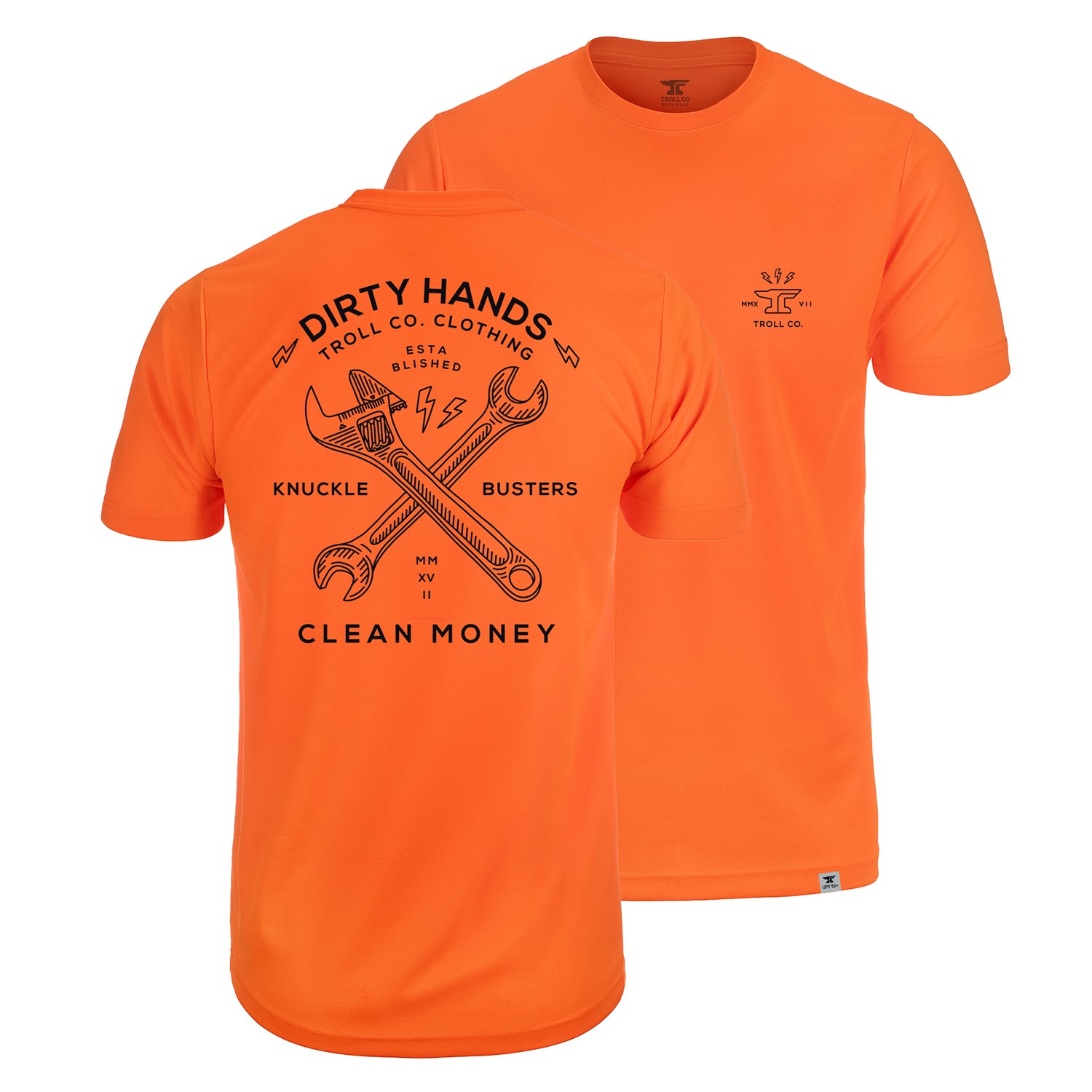 Men's DHCM Twisting Wrenches Hi-Vis T-Shirt | Color: Bright Orange