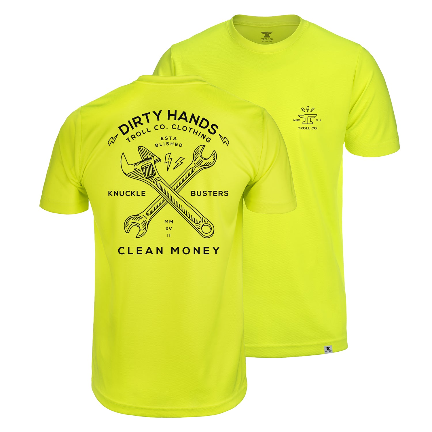 Men's DHCM Twisting Wrenches Hi-Vis T-Shirt | Color: Bright Lime
