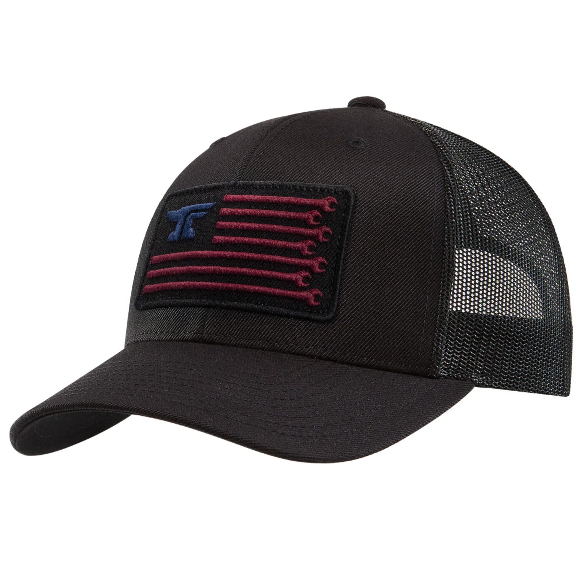 Anvil Flagship Curved Brim Trucker Hat - Color: Black