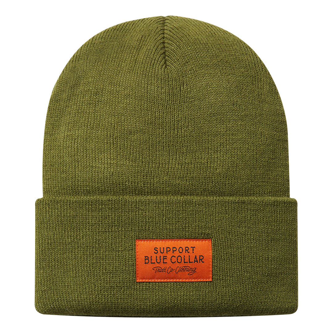 Barricade Woven Label Beanie | Color: Military Green
