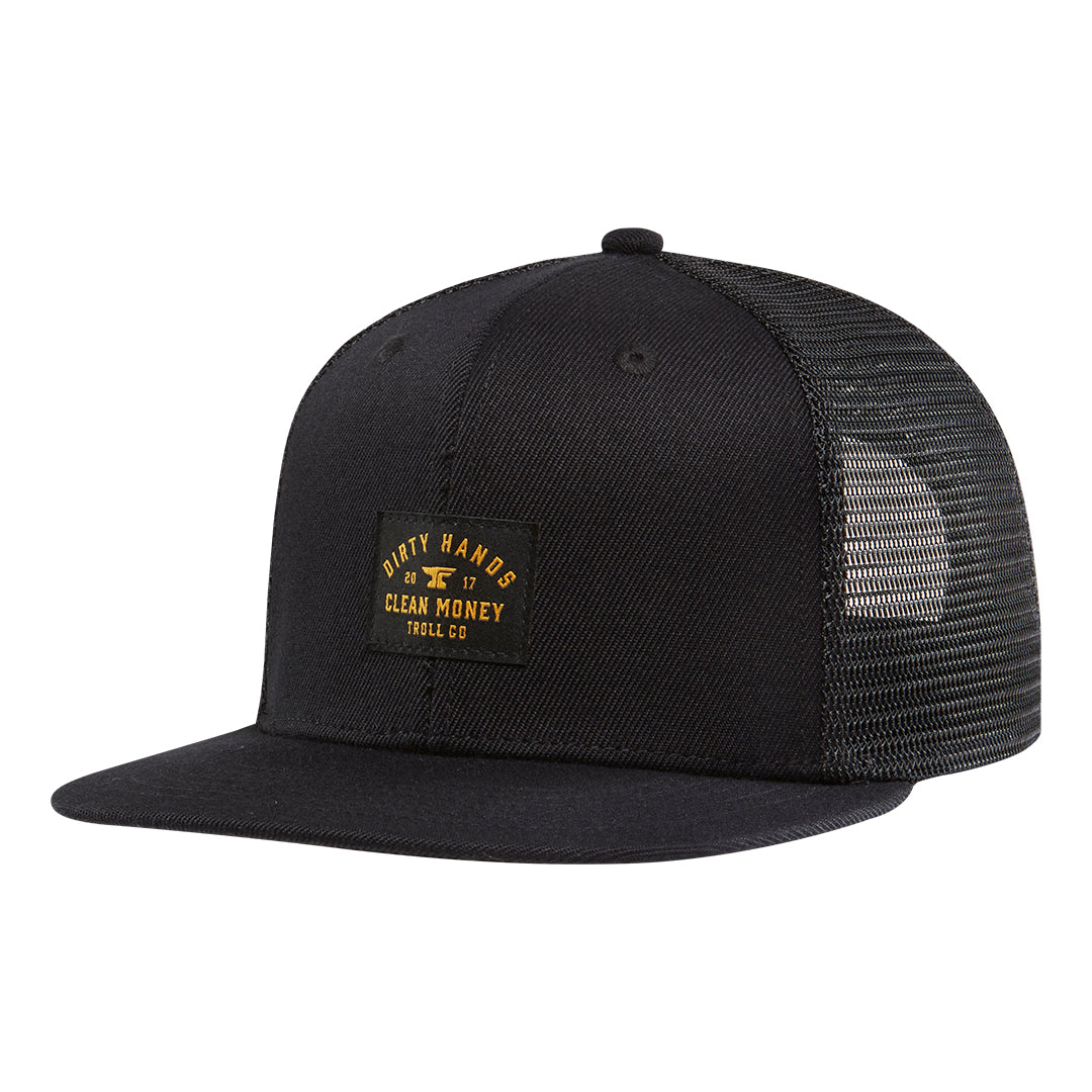 DHCM Woven Label Trucker Hat - Color: Black
