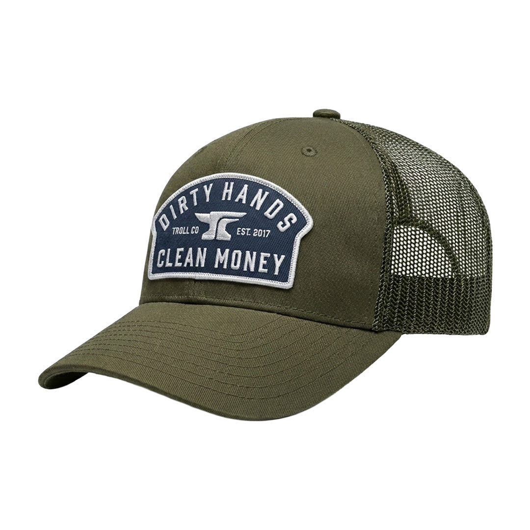 DHCM Patch Curved Brim Trucker - Color: Military Green