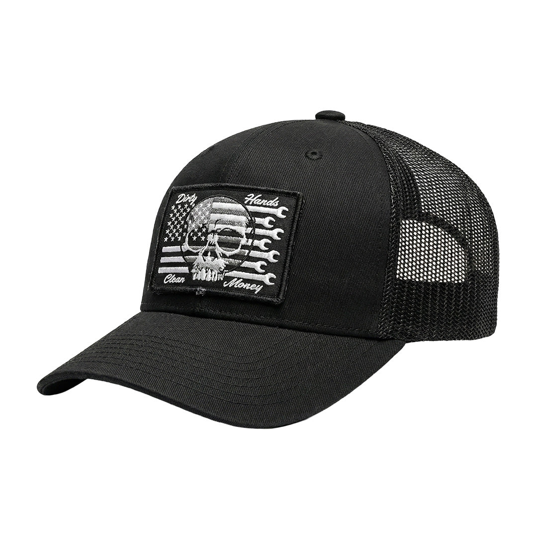 DHCM Flagship Skull Curved Brim Trucker - Color: Black