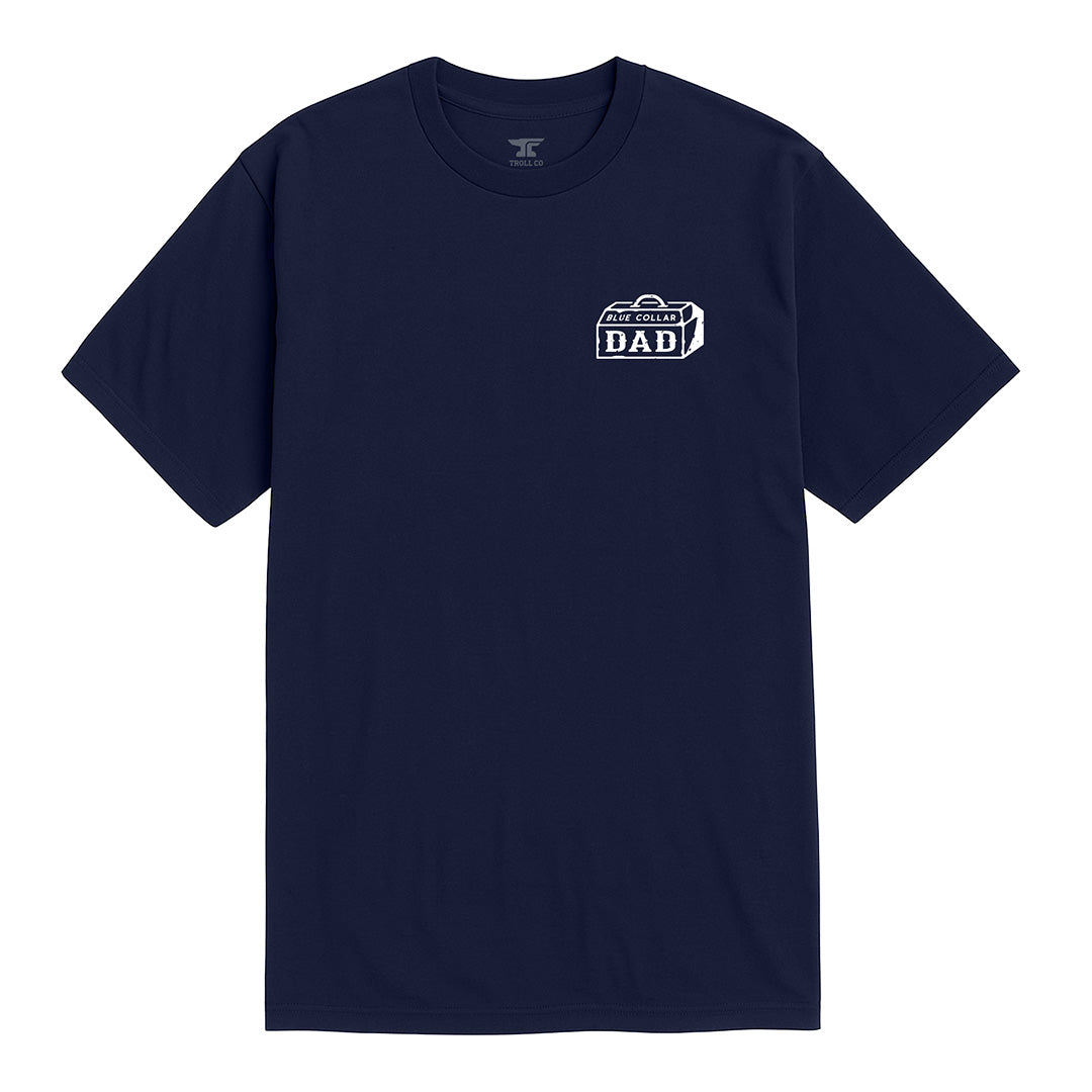 Men's Blue Collar Dad Box T-Shirt - Color: Navy