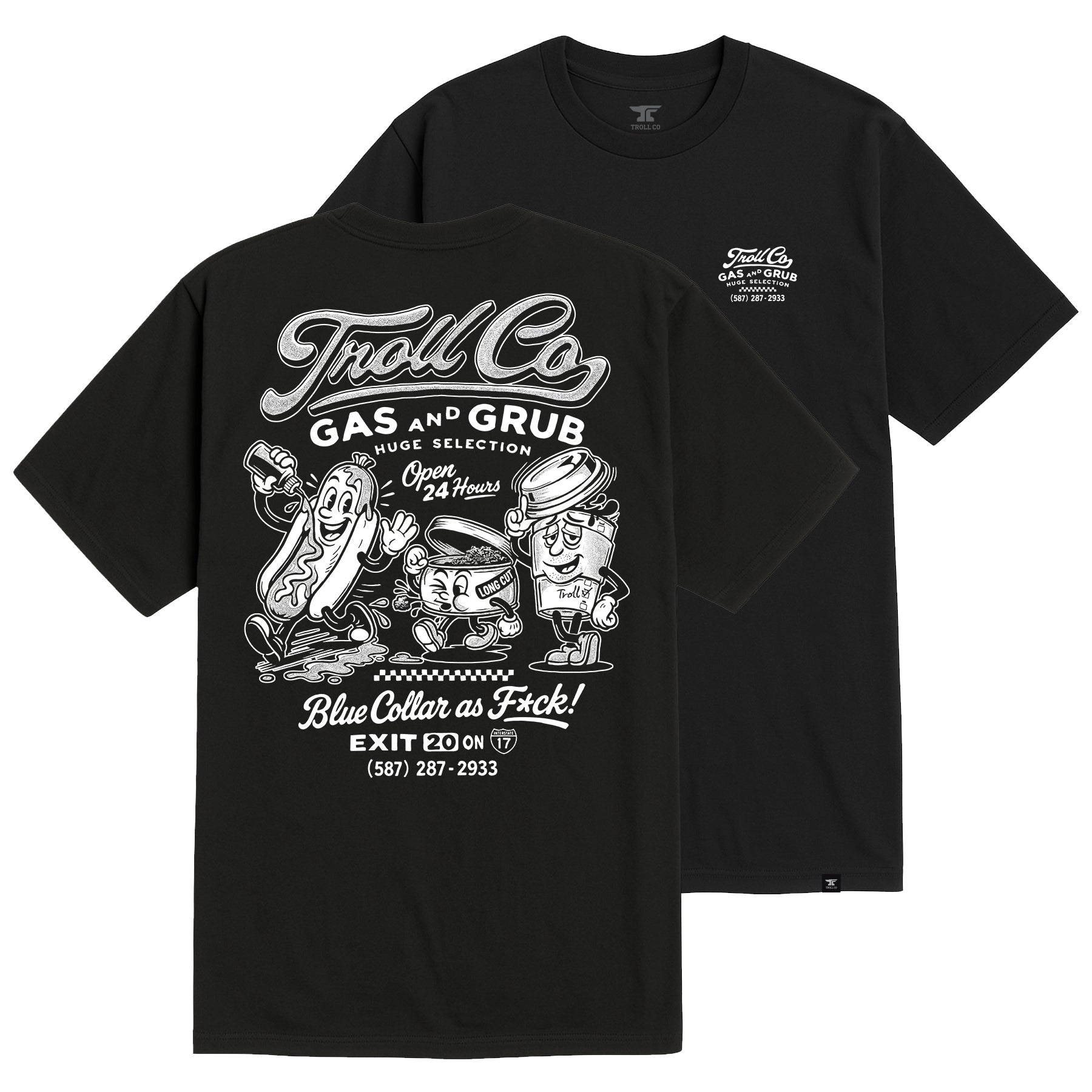 Men's Gas and Grub T-Shirt - Color: Black