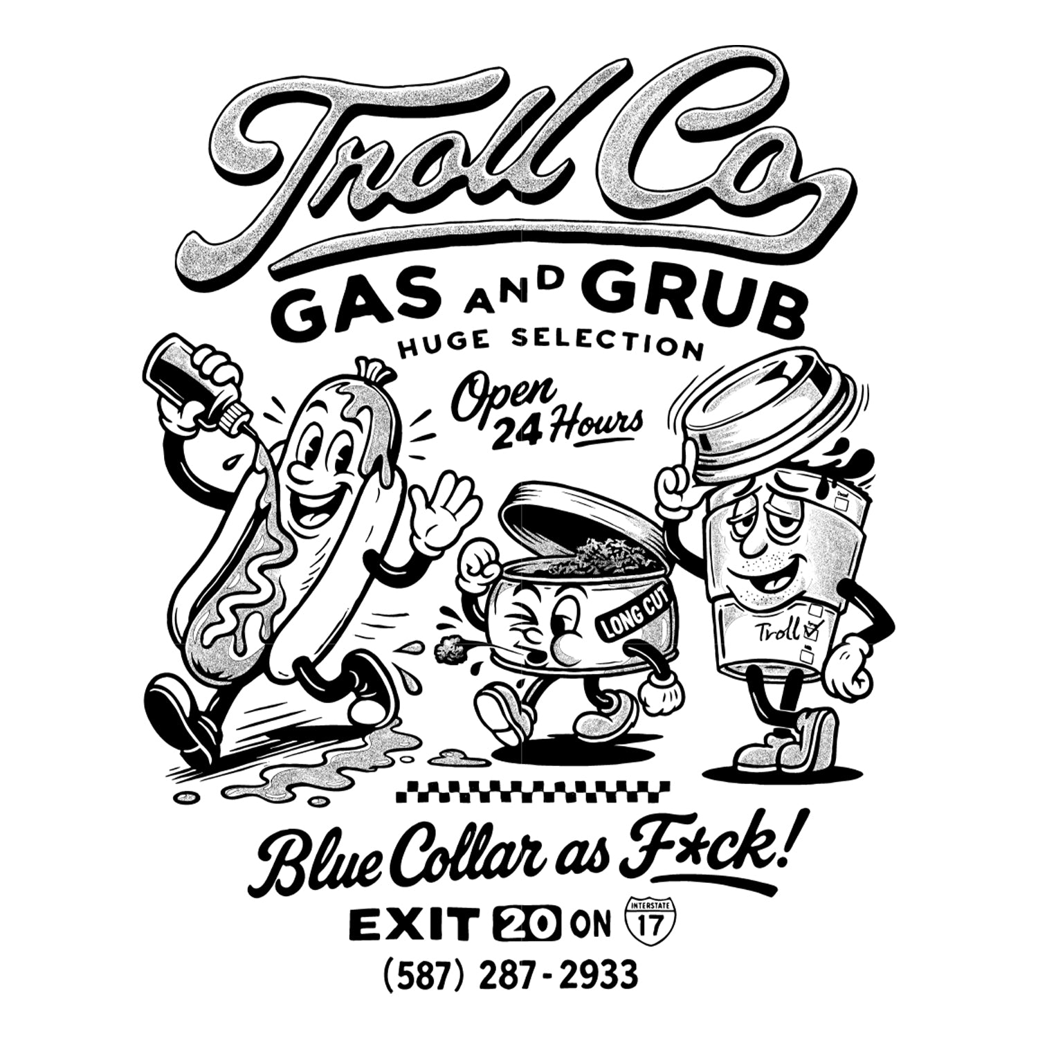 Men's Gas and Grub T-Shirt - Color: White