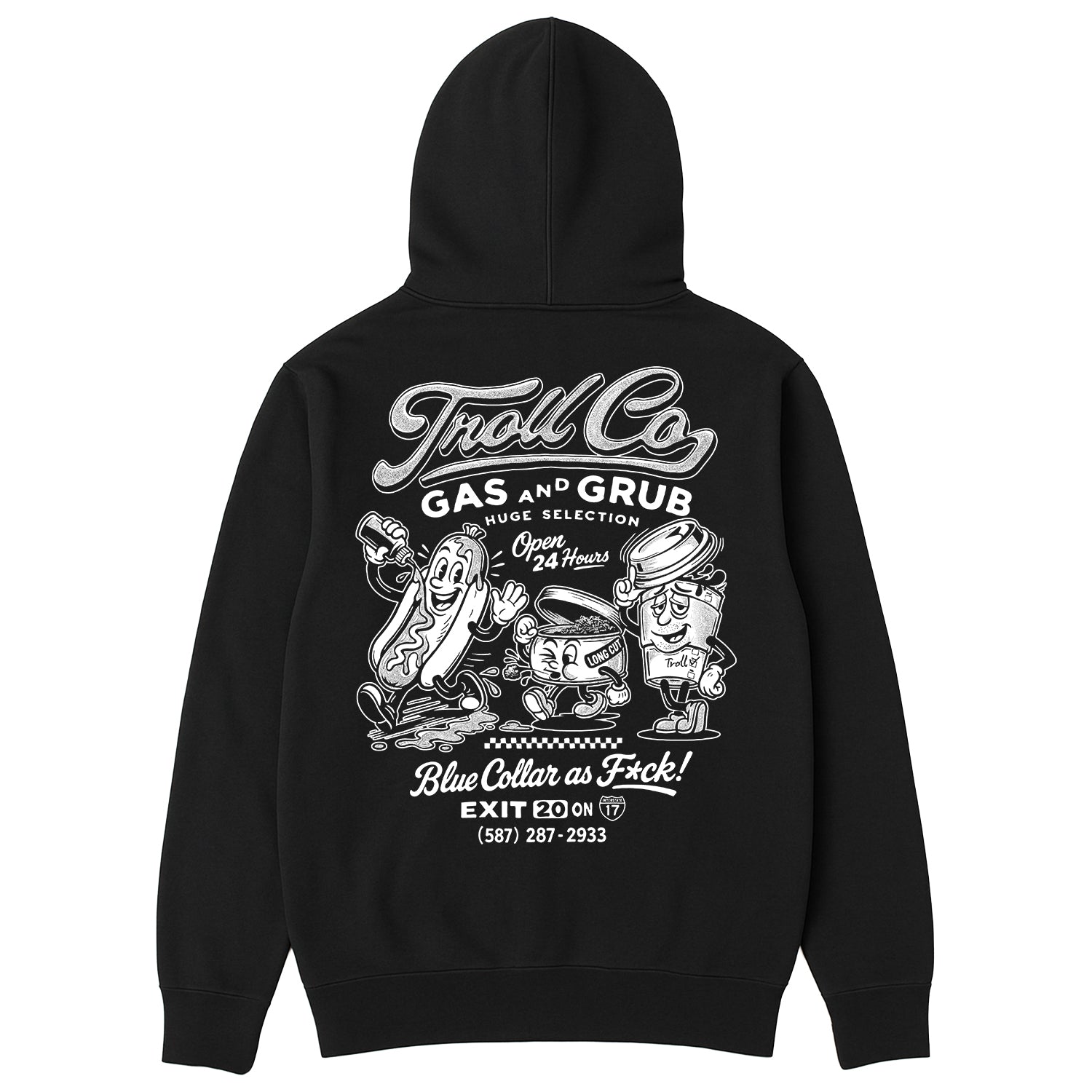 Men's Gas and Grub Hoodie - Color: Black