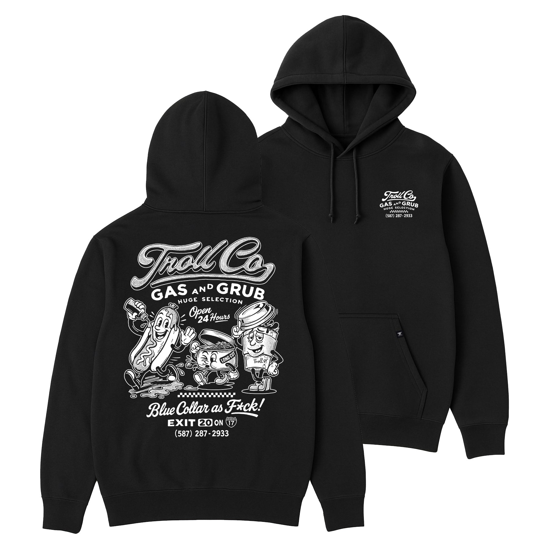 Men's Gas and Grub Hoodie - Color: Black
