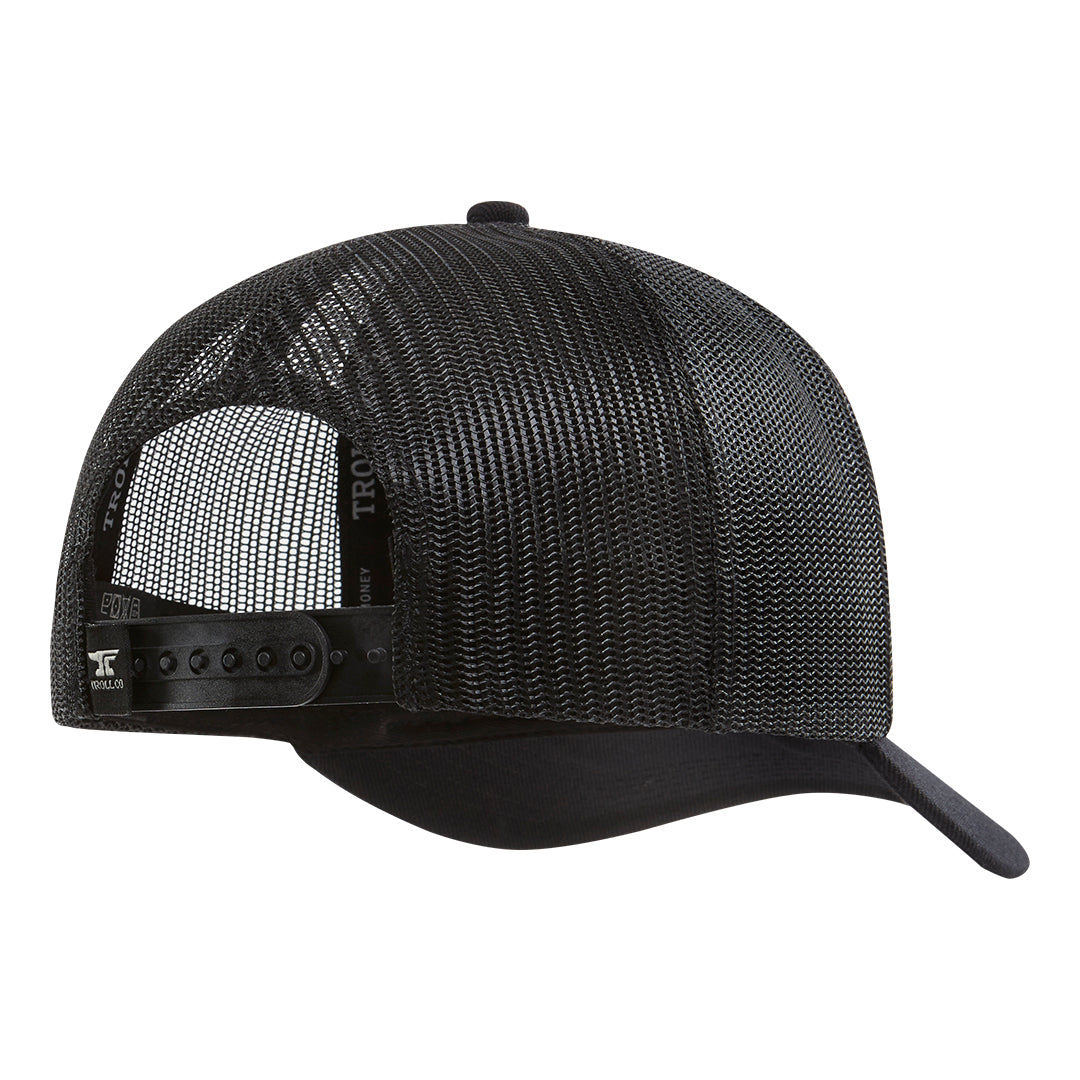 BC Bottoms Up Curved Brim Trucker Hat - Color: Black