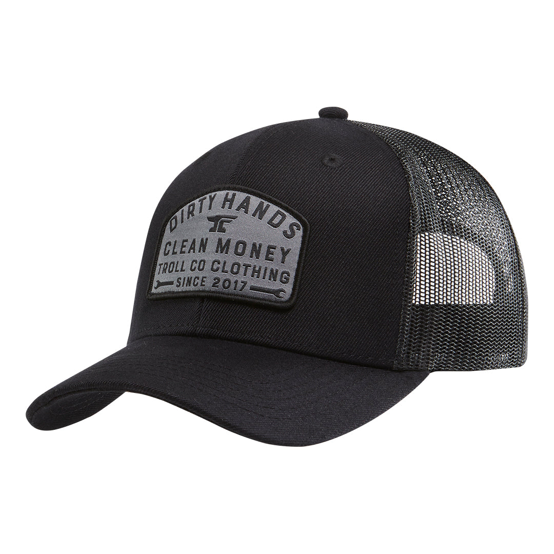 DHCM Wrench Curved Brim Trucker Hat - Color: Black