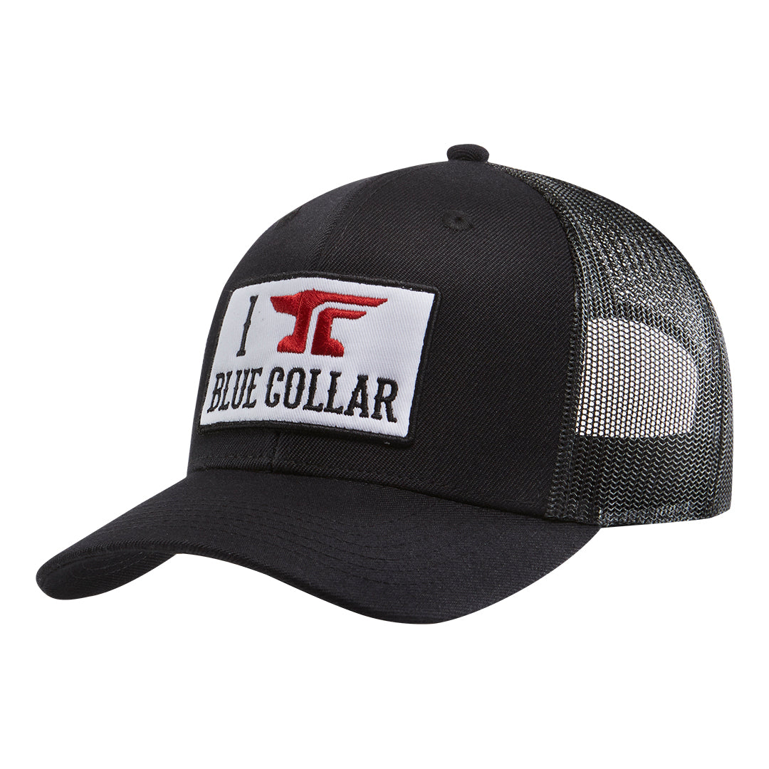 I Anvil Blue Collar Curved Brim Trucker Hat - Color: Black