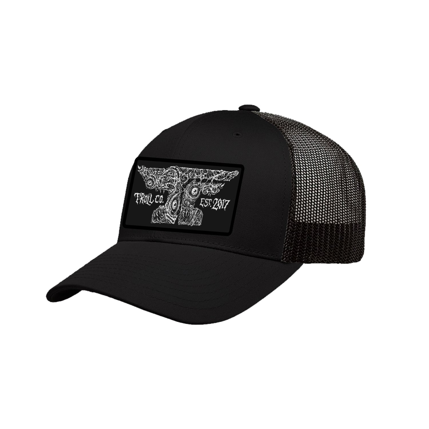 Anvil Nekro Curved Brim Trucker Hat | Color: Black