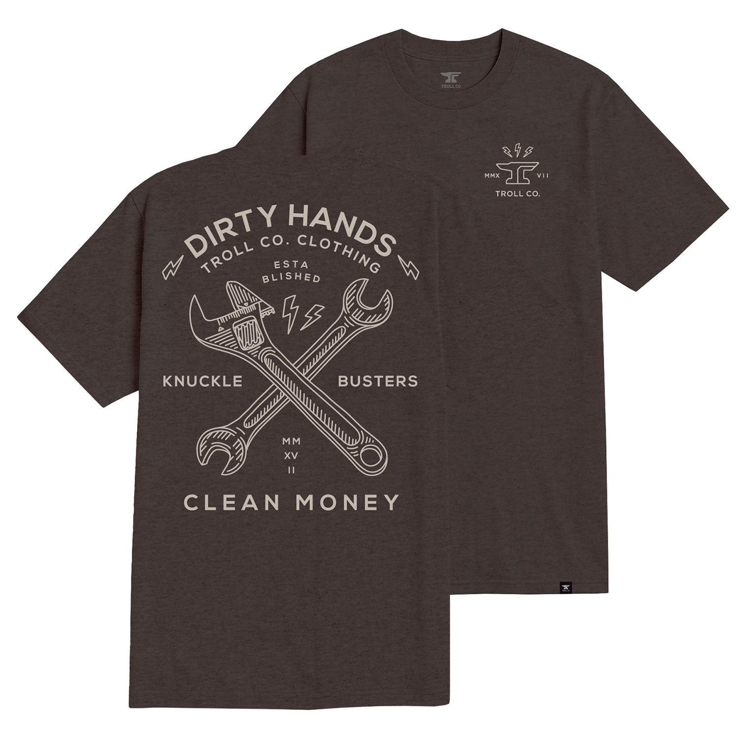 Men's DHCM Twisting Wrenches T-Shirt - Color: Brown Heather