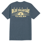 Men's Blue Collar Sun T-Shirt - Color: Slate Blue Heather