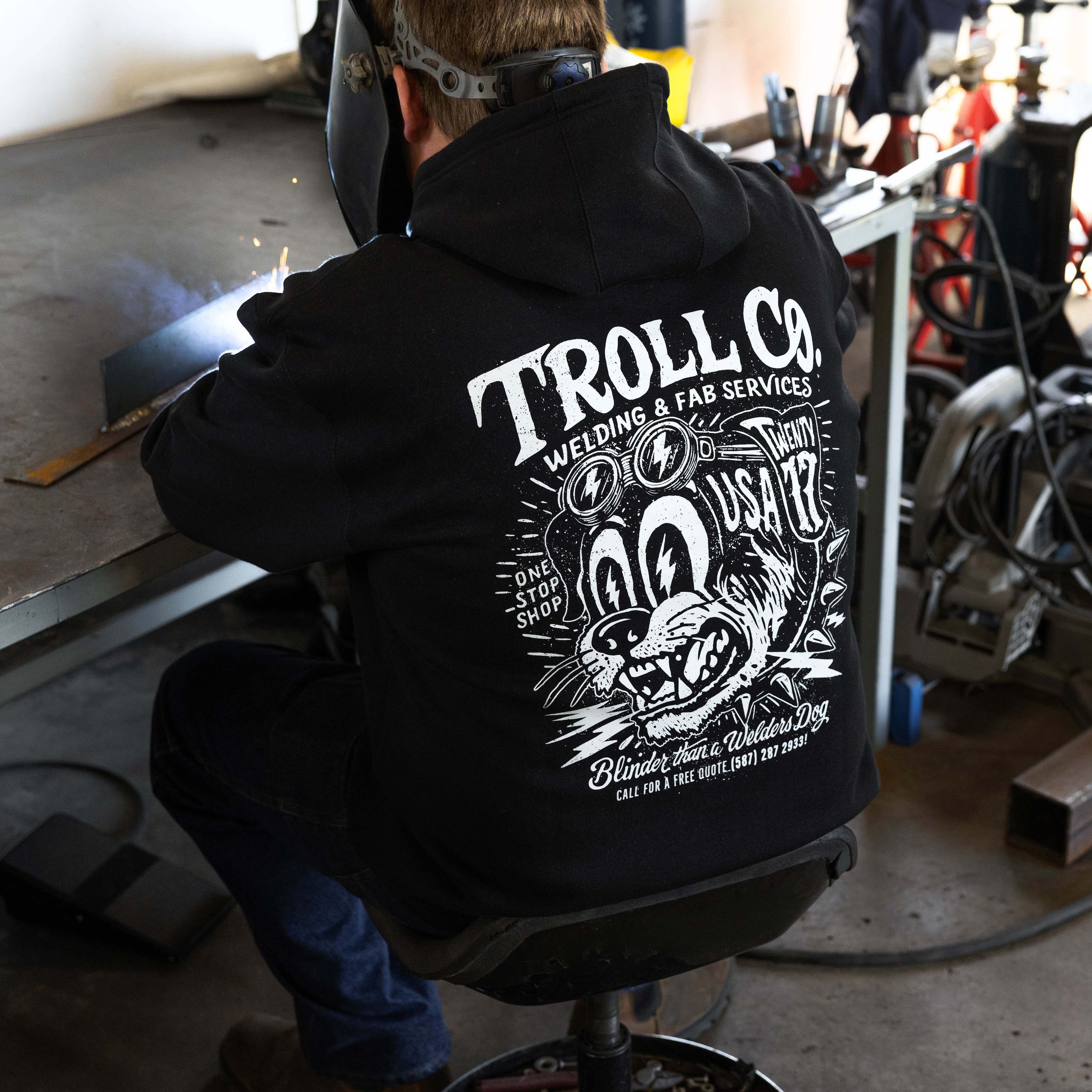 Men's Welders Dog USA Hoodie | Color: Black