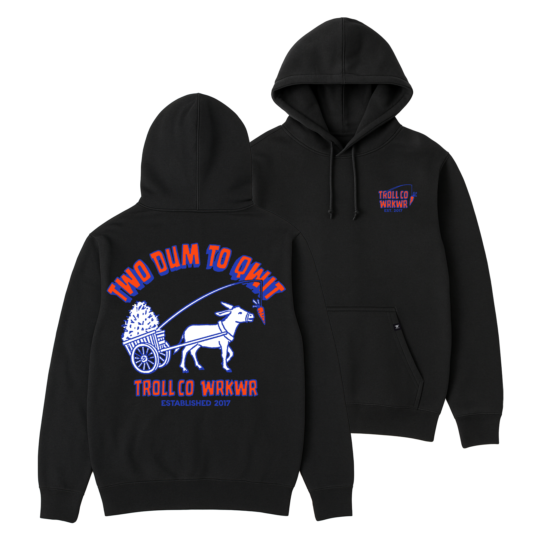 Men's Two Dum Hoodie - Color: Black
