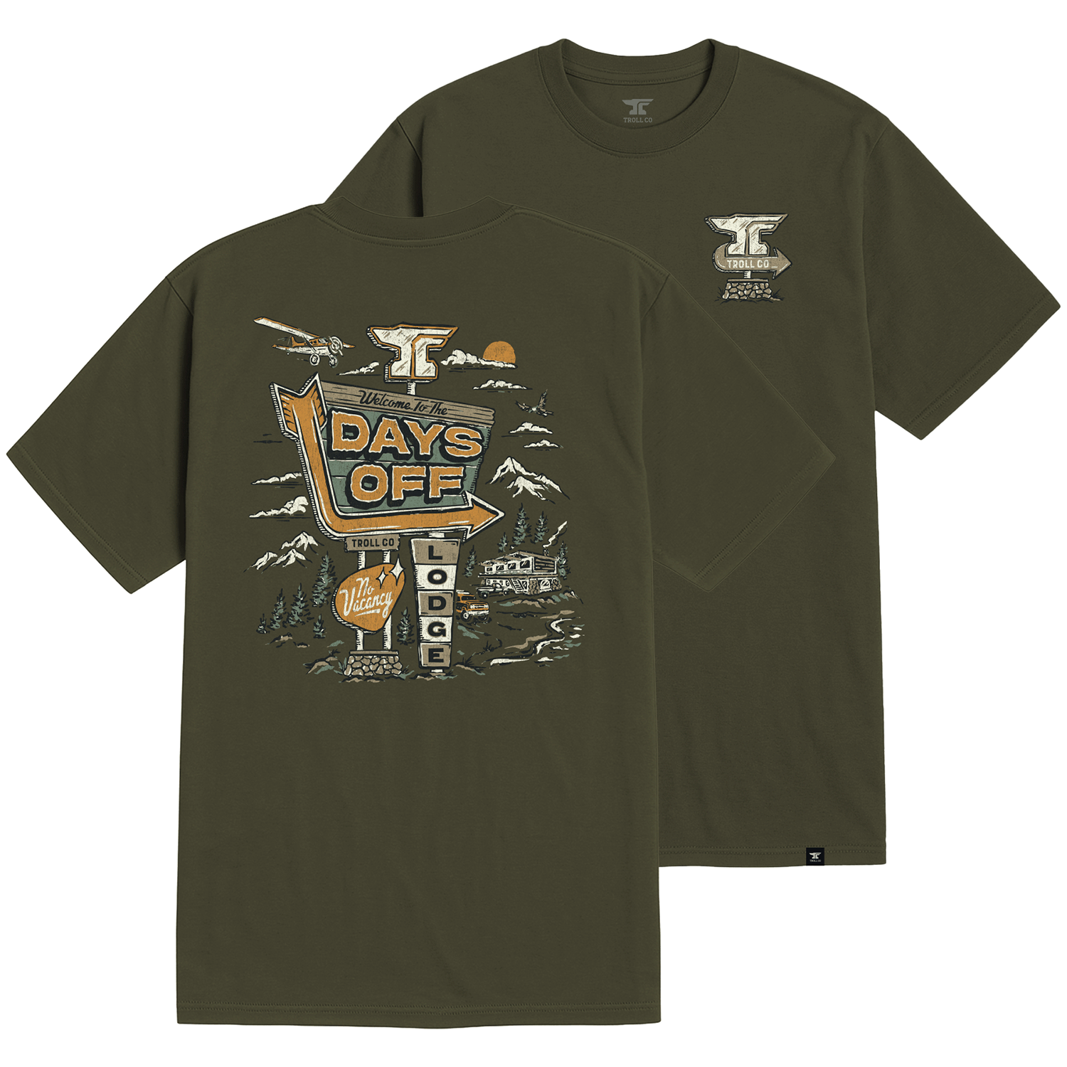 Men's Days Off Lodge T-Shirt | Color: Military Green