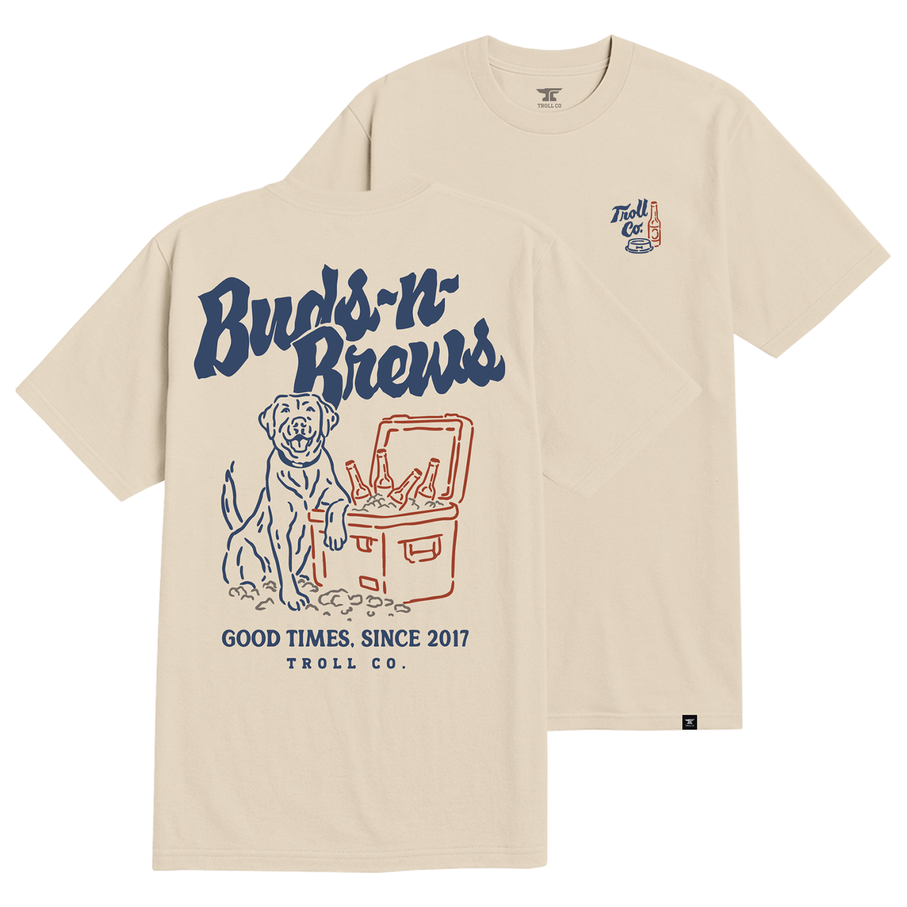 Men's Buds N Brews T-Shirt - Color: Cream
