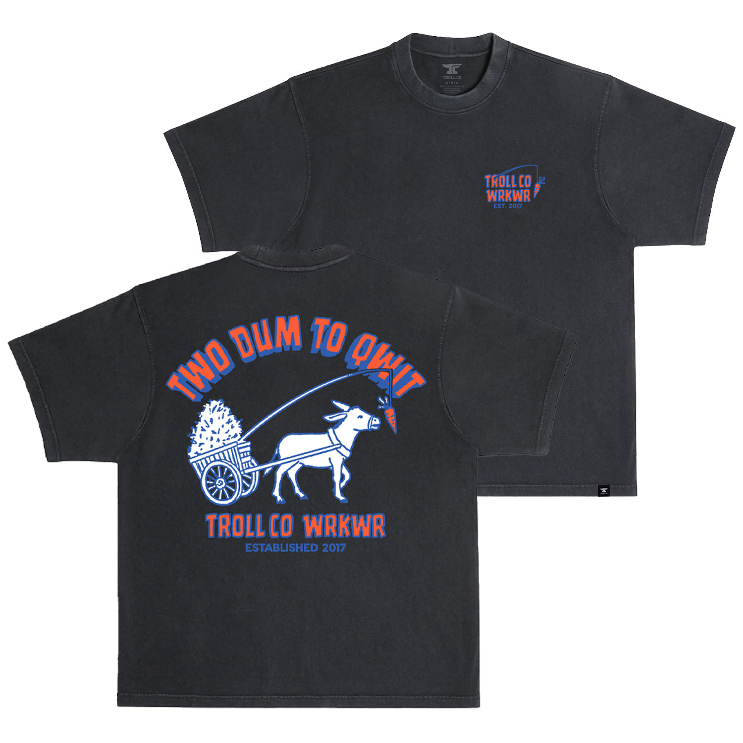 Men's Two Dum Heavyweight Pigment Dye T-Shirt - Color: Black