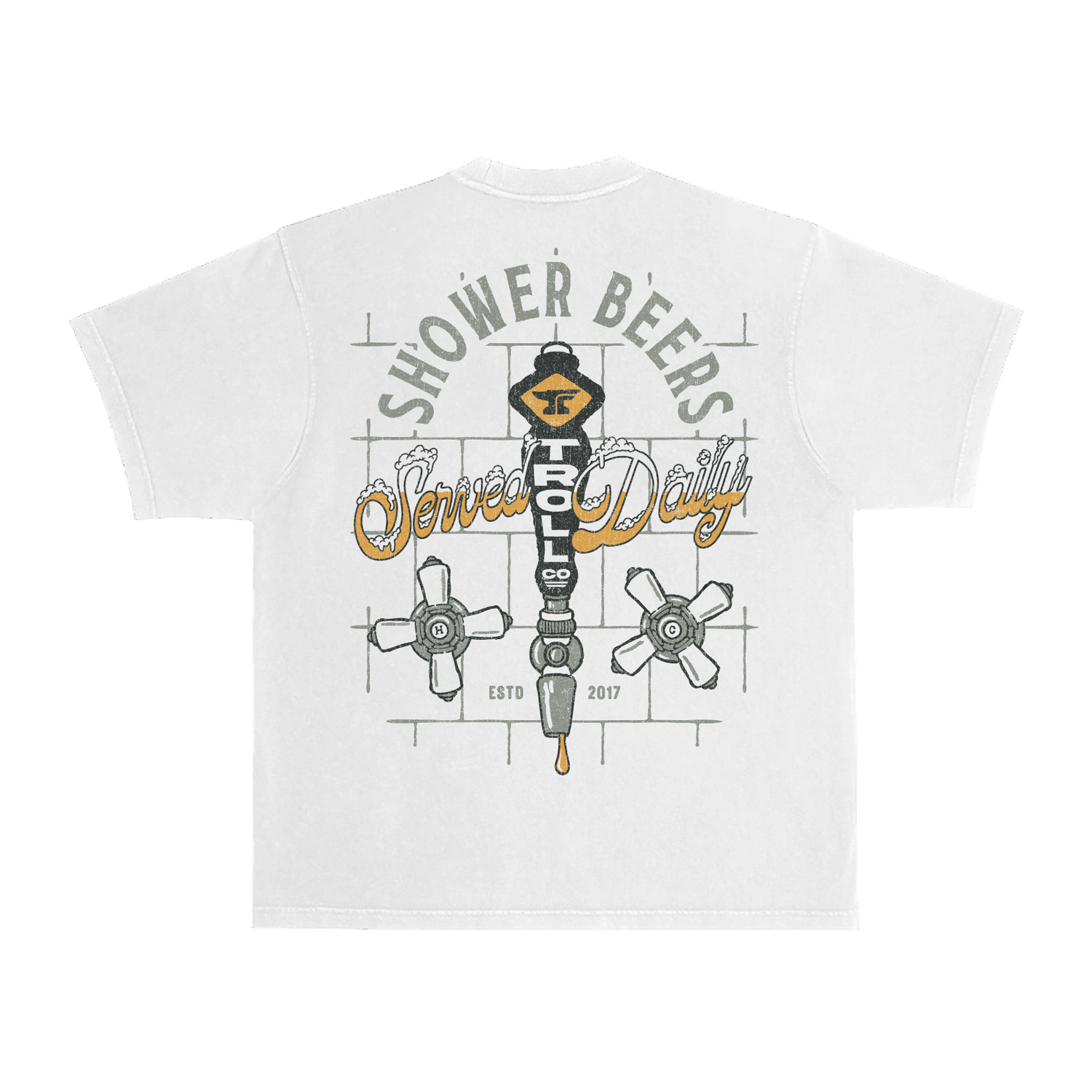 Men's Shower Beers Heavyweight Pigment Dye T-Shirt | Color: White