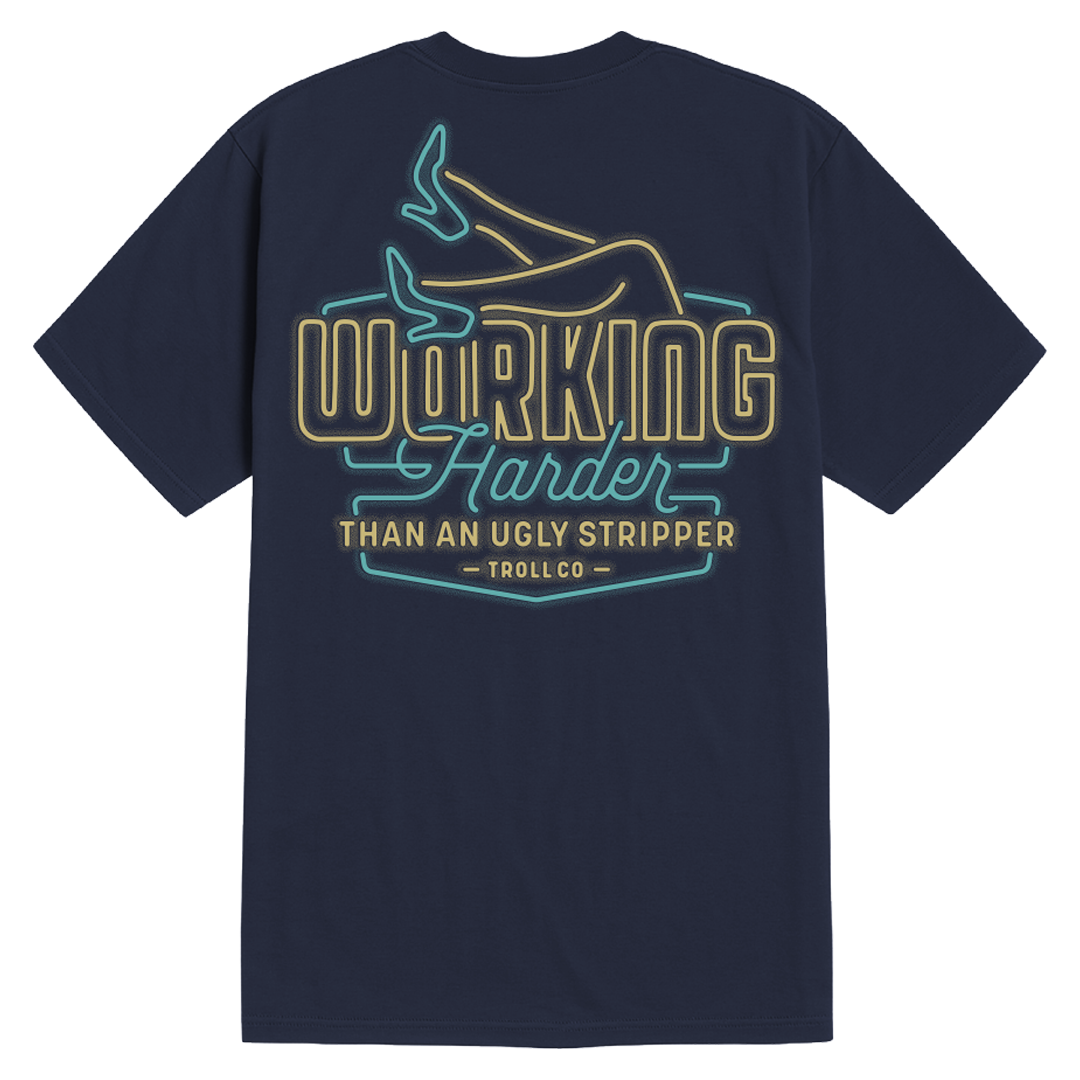 Men's WHUS Neon T-Shirt - Color: Navy