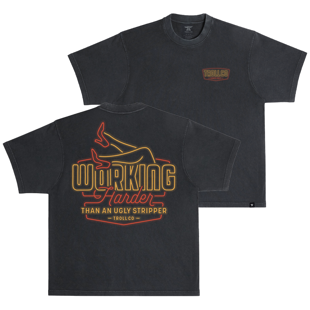 Men's WHUS Neon Heavyweight Pigment Dye T-Shirt - Color: Black
